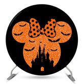 Lofaris Mousehead With Bat Castle Halloween Round Backdrop